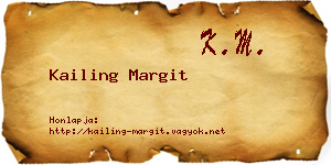 Kailing Margit névjegykártya